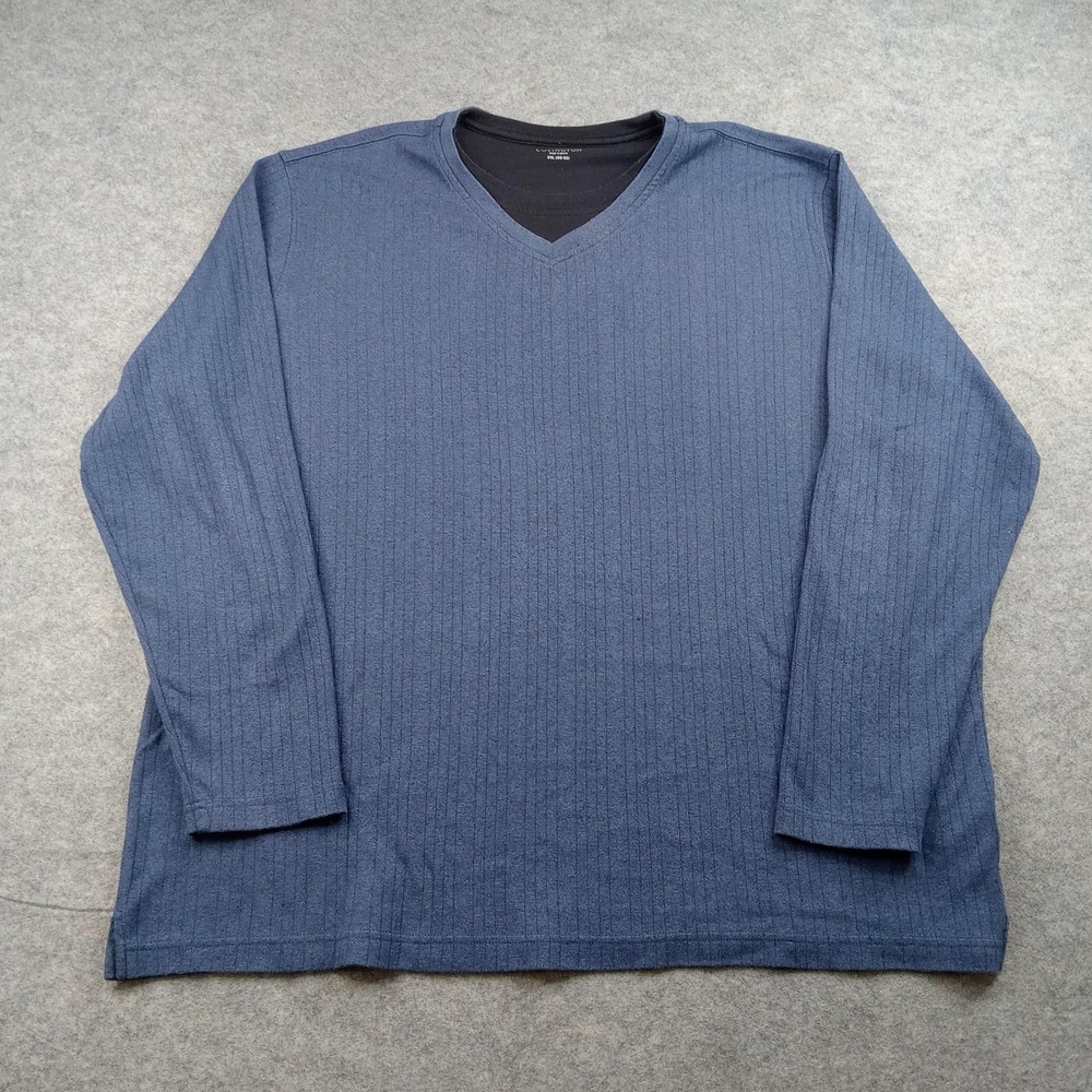 Covington Shirt Mens 2XL Blue Long Sleeve V Neck Knit Casual Pullover Top